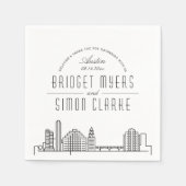 Austin Deco Skyline | Weddenschap Napkins Servet (Voorkant)
