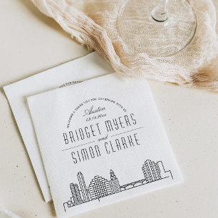 Austin Deco Skyline   Weddenschap Napkins Servet