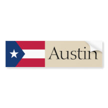 Austin, door Texas voorgestelde sticker met vlagge