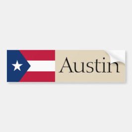 Austin, door Texas voorgestelde sticker met vlagge