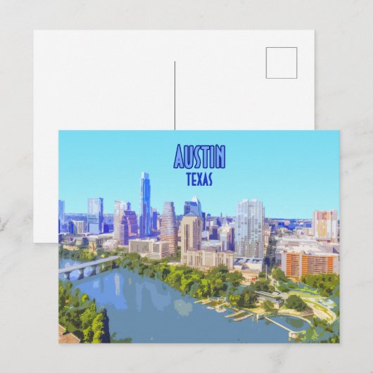 Austin Downtown Texas  Briefkaart (Voorkant / Achterkant)