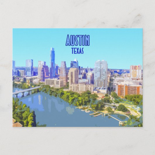 Austin Downtown Texas  Briefkaart (Voorkant)