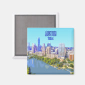 Austin Downtown Texas Magneet (Voorkant / Achterkant)