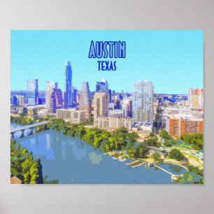 Austin Downtown Texas  Poster