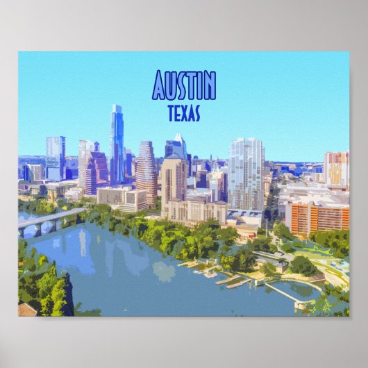 Austin Downtown Texas Poster (Voorkant)