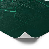 Austin Emerald Kaart Print Texas Stad Poster Cadea (Hoek)
