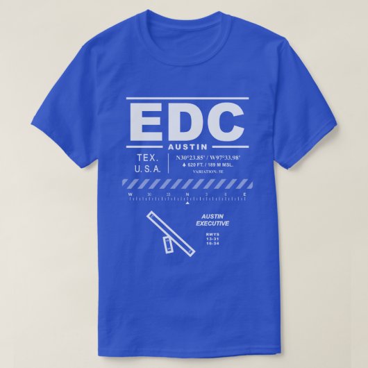 Austin Executive Airport EDC T-shirt (Design voorkant)