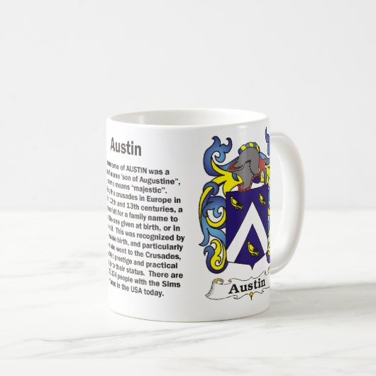 Austin Family Coat of Arms Mok (Voorkant rechts)