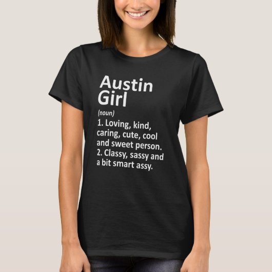 Austin Girl In Indiana Funny City Home Roots T-shirt (Voorkant)