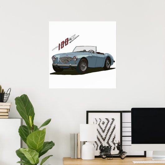 Austin Healey 100 Poster (Thuiskantoor)