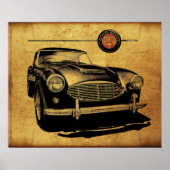 Austin Healey 3000 Black Poster (Voorkant)