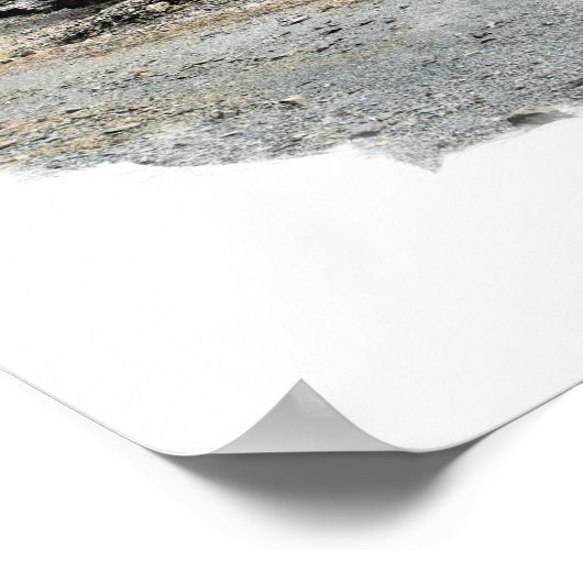 Austin Healey 3000 in het Welsh Mountains Poster (Hoek)