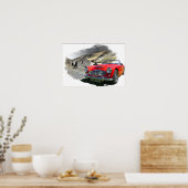 Austin Healey 3000 in het Welsh Mountains Poster (Keuken)