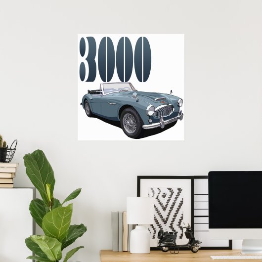 Austin Healey 3000 Poster (Thuiskantoor)