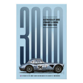 Austin Healey 3000 Tribute Perfect Poster