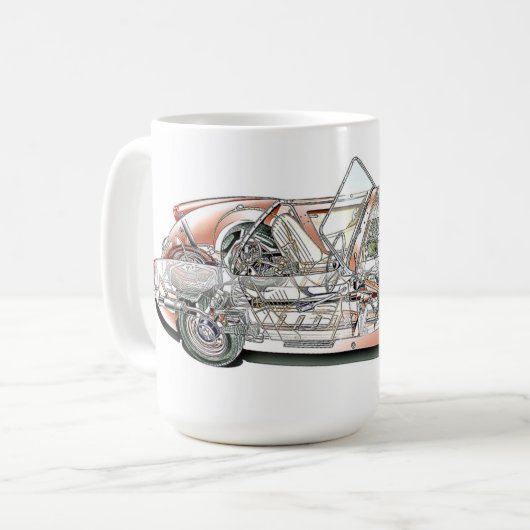 Austin Healey bugeye cutaway Koffiemok (Voorkant links)