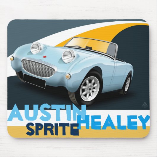 Austin Healey "Frog Eye" Sprite Mouse Mat Muismat (Voorkant)