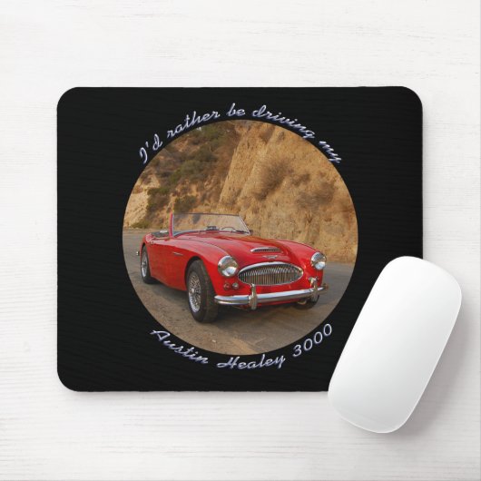 Austin Healey Red Sportscar Mousepad Muismat (Met muis)