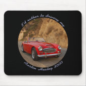 Austin Healey Red Sportscar Mousepad Muismat (Voorkant)