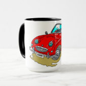 Austin-Healey Sprite "Frogeye" cartoon Mok (Voorkant links)