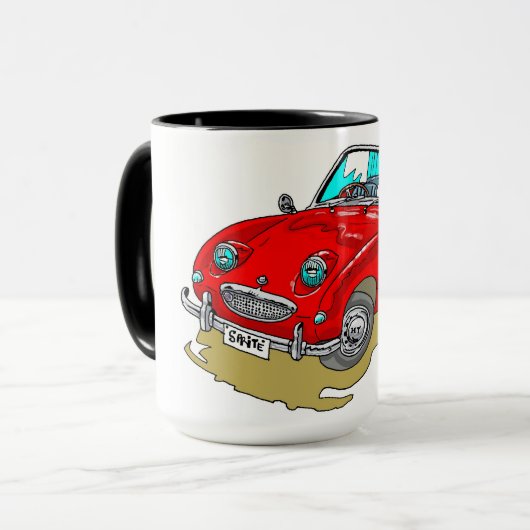 Austin-Healey Sprite "Frogeye" cartoon Mok (Voorkant links)