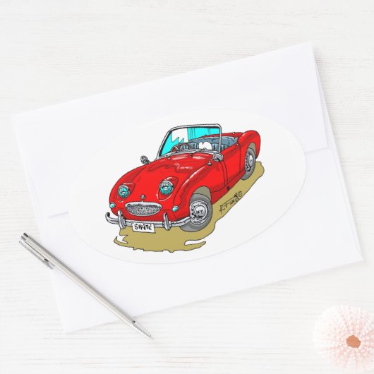 Austin-Healey Sprite Ovale Sticker (Envelop)