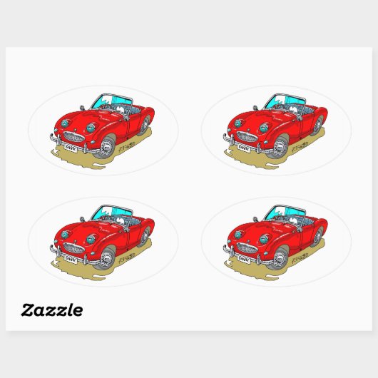 Austin-Healey Sprite Ovale Sticker (Vel)