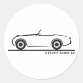 Austin Healey Sprite Ronde Sticker (Voorkant)