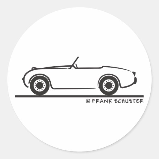 Austin Healey Sprite Ronde Sticker (Voorkant)