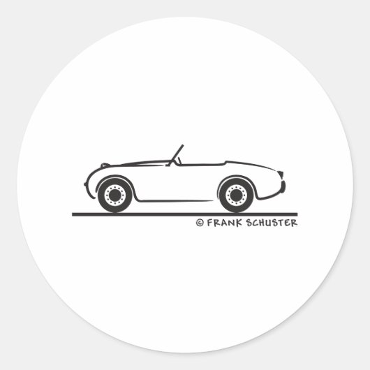Austin Healey Sprite Ronde Sticker (Voorkant)
