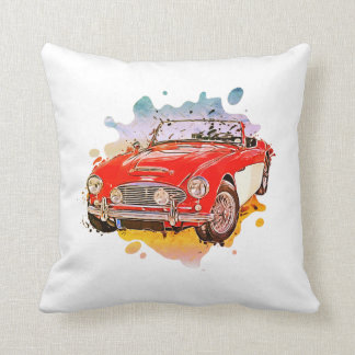 Austin Healey Waterverf Painting Kussen
