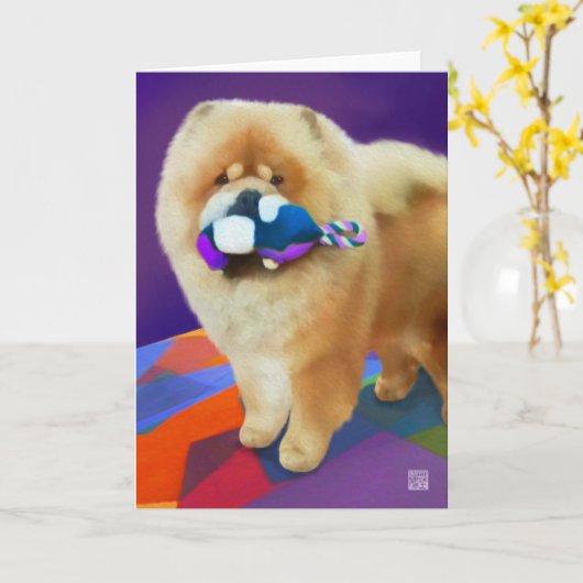 "AUSTIN" heARTdog Chow Art Kaart (Gele Bloem)