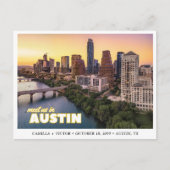 Austin Huwelijk Save the Date Downtown Postkaart (Voorkant)
