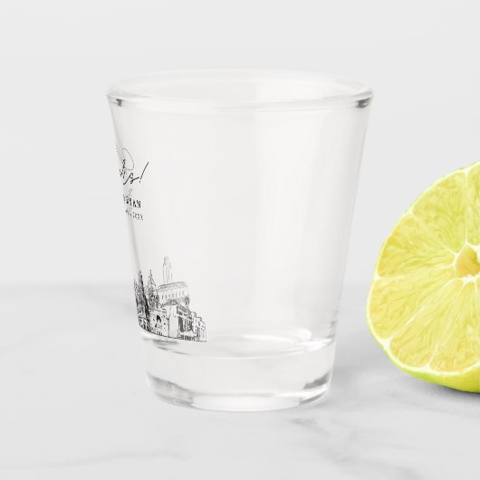 Austin Huwelijksgunst Gepersonaliseerde Proost Shot Glas (Rechts)