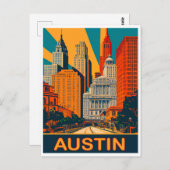 Austin in levendige kleuren, Reizen Briefkaart (Voorkant / Achterkant)
