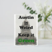 Austin is raar Groen houden Briefkaart (Staand voorkant)