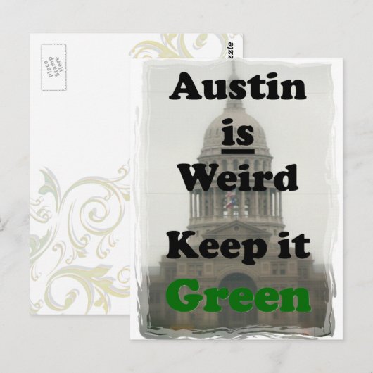 Austin is raar Groen houden Briefkaart (Voorkant / Achterkant)