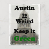 Austin is raar Groen houden Briefkaart (Voorkant)