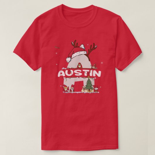 Austin Kerstmis met Austin Name voor grappige fees T-shirt (Design voorkant)