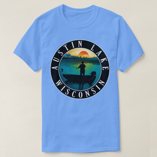Austin Lake Wisconsin Vist T-shirt (Design voorkant)