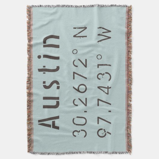 Austin Latitude en Lengtegraad Deken (Voorkant Verticaal)
