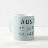 Austin Latitude en Lengtegraad Koffiemok (Voorkant links)