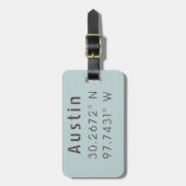 Austin Latitude Longitude Bagagelabel (Voorkant verticaal)