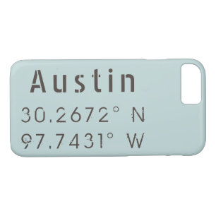 Austin Latitude Longitude iPhone 8/7 Hoesje