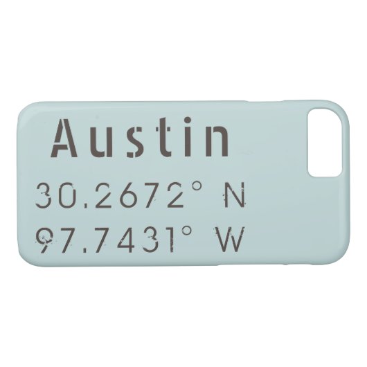 Austin Latitude Longitude Case-Mate iPhone Case (Achterkant (Horizontaal))