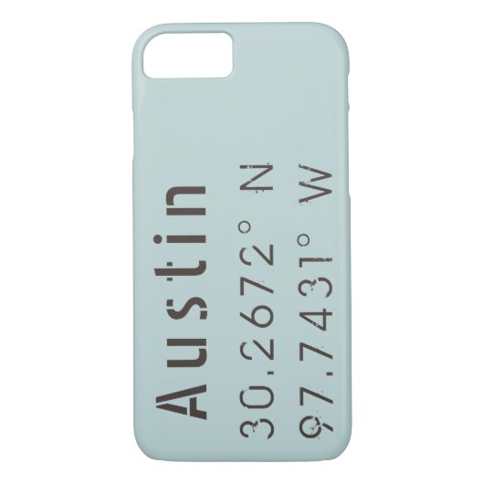 Austin Latitude Longitude Case-Mate iPhone Case (Achterkant)