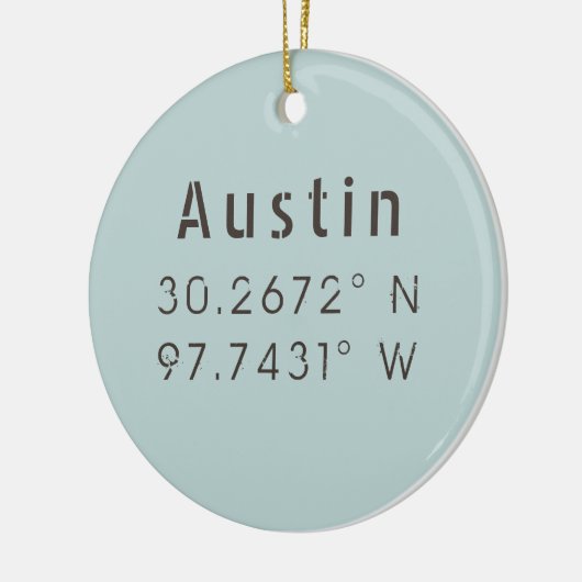 Austin Latitude Longitude Keramisch Ornament (Links)