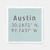 Austin Latitude Longitude Servet (Voorkant)