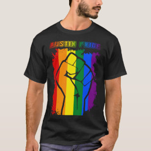 Austin LGBT Pride Maand LGBTQ Regenboog Vlag Gay L T-shirt