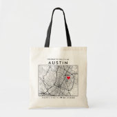 Austin Love Locator | Stadsplattegrond Bruiloft We Tote Bag (Voorkant)